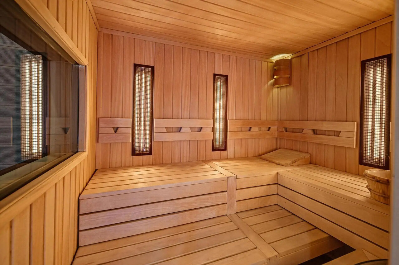 Luxury sauna with infrared panels